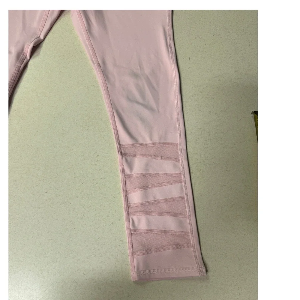 Avia Girls Pink Mesh Panel Activewear Leggings Size L 10-12 Performance Pants